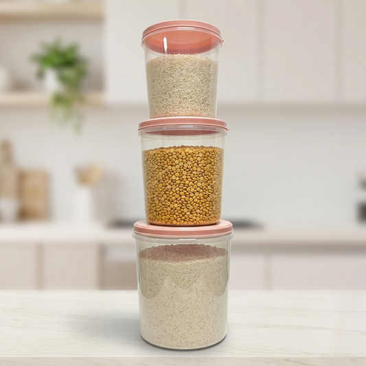 Round Plain Containers – Set of 3