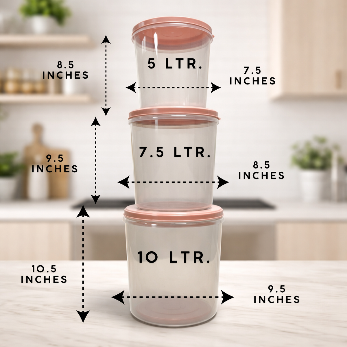 Round Plain Containers – Set of 3