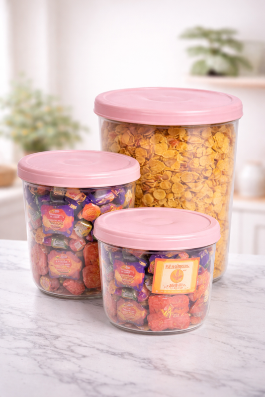 Round Plain Containers – Set of 3