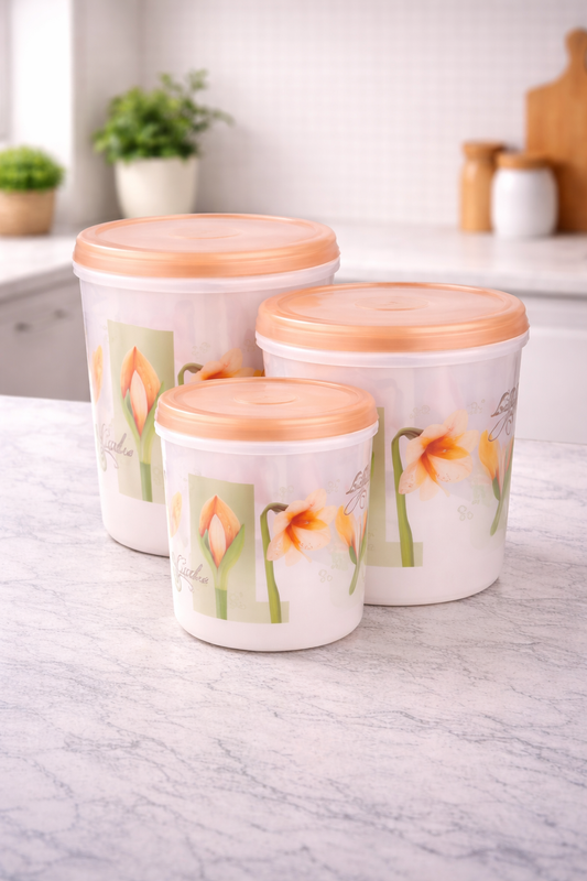 Round Printed Container – Set of 3